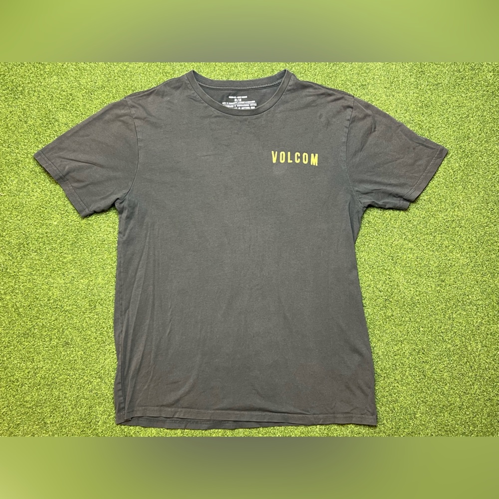 Volcom Charcoal Gray Tee with Yellow Logo